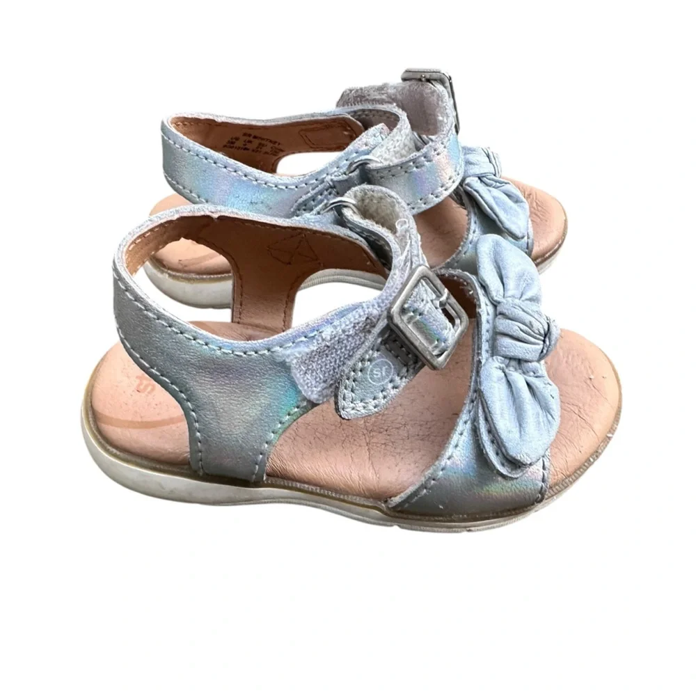 Stride Rite‎ Whitney Sandals Iridescent Silver Toddler Size 5